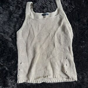 Women's Cream Knit Tank Top